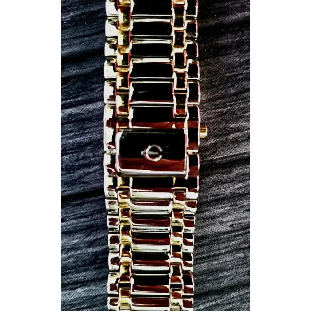Very Rare Vintage Elgin Swiss‎  2 Tone Mens Retro Tank Watch